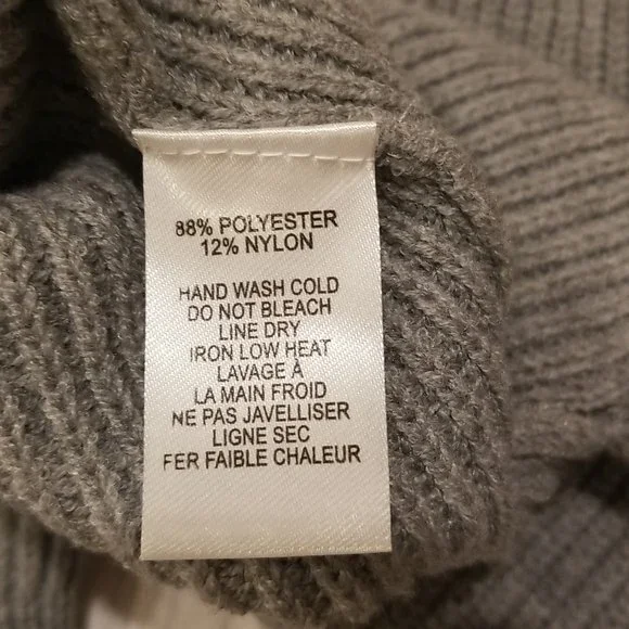 NWT Lulus Snuggled Up Light Grey Knit Turtleneck Midi Sweater Dress, XS - Picture 15 of 16